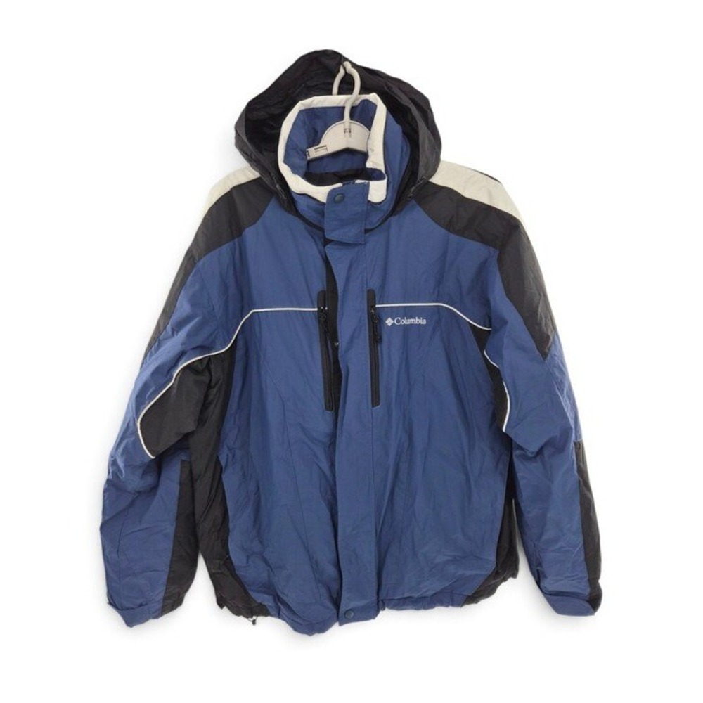 Vintage Columbia Jacket Men Size XL Blue Colorblock Hooded Insulated Ski Snow - Picture 2 of 14